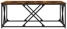 Tavolino da Salotto Rovere Fumo 100x100x40 cm Legno Multistrato