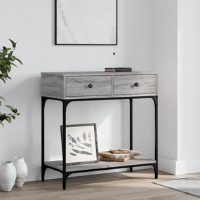 Tavolino Consolle Grigio Sonoma 75x34,5x75cm Legno Multistrato /