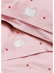 Set copripiumino e federa rosa in percalle di cotone per letto singolo 140x200 cm Daisy – JUNA