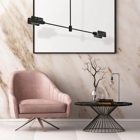 Lampadario a sospensione con supporto rigido ASTRA 2xE27/60W/230V nero