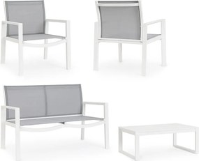 Set di mobili da giardino bianco in alluminio per 4 persone Kallen – Bizzotto