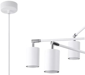 Sollux SL.1206 - Lampadario a sospensione con filo LEMMI 6xGU10/10W/230V bianco