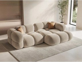 Divano angolare beige (con penisola a destra/con chaise lounge) con rivestimento in velluto Loretto – Cosmopolitan Design