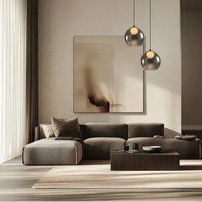 Lampadario a sospensione su cavo BRIN 1xG9/15W/230V nero fumé