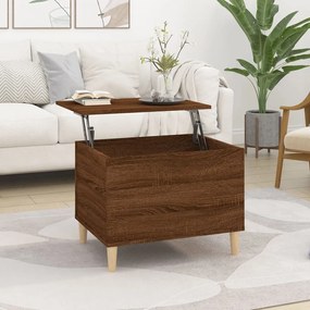 Tavolino salotto rovere marrone 60x44,5x45 cm legno multistrato