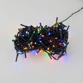 Catenaria Natalizia LED 12m 8 GIOCHI DI LUCE Cavo VERDE IP44 MULTICOLOR Colore Multicolor