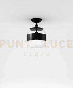 Futura soffitto p bianco nero montatura nero opaco 1 luce attacco e27