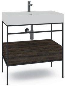 Mobile sottolavabo e lavabo Outline per vasca centrale nero L 60 x H 89 x P 45.5 cm