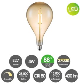 Lampadina LED dimmerabile VINTAGE EDISON E27/4W/230V 2700K