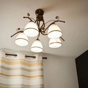 Brilagi - Lampadario a plafone LED ANTICO 5xE27/60W/230V patina di bronzo