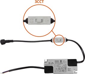 Faro LED da Incasso 15W Nero Ø75mm IP65 CCT UGR19 con driver Philips Colore Bianco Variabile CCT