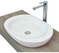 Lavabo da appoggio senza troppo pieno 59x42x9,5cm Bianco Mues Smail