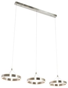 Lampada a sospensione in acciaio rettangolare con LED dimmerabile a 3 livelli 3 luci - Lyani