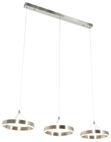 Lampada a sospensione in acciaio rettangolare con LED dimmerabile a 3 livelli 3 luci - Lyani