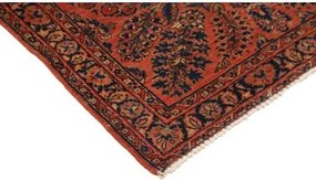 Antik Medaglione Floreale Rosso Ruggine Blu Scuro 92x200 Cm