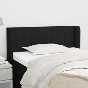 Testiera Ad Orecchio Nera 83x16x78/88 Cm İn Tessuto /