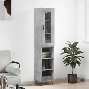 Credenza Grigio Cemento 34,5x34x180 Cm İn Legno Multistrato /