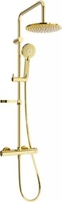 Mexen KX40 set doccia esterno con soffione e miscelatore termostatico, dorato - 771504091-50