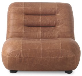 Poltrona marrone cognac con rivestimento in pelle Wyatt – Dutchbone