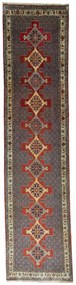 Senneh Tappeto 380 x 90 Rosso (Iran) Annodato A Mano