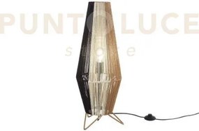 Lume coconut bianco nero e marrone in carta naturale e metallo 1 lu...
