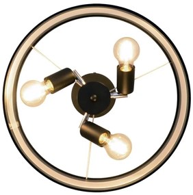 Lampadario a sospensione con supporto rigido HELEN 3xE27/15W/230V nero/oro