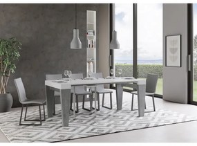 Consolle allungabile 90x40/196 cm Spimbo Mix Small piano Bianco Frassino - struttura Cemento