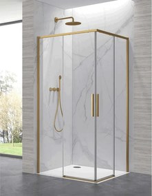 Kamalu - Cabina doccia 70x90cm angolare porte scorrevoli finitura oro| KLA1000R
