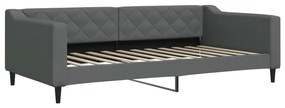 Divano letto estraibile cassetti grigio scuro 100x200cm tessuto