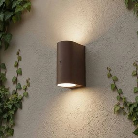 Applique Stondata 2xGU10 con Sensore Crepuscolare IP65 - Corten