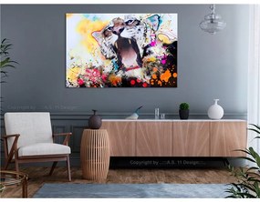 Quadro Tiger's Roar (1 Part) Wide  Colore colorful, Dimensioni e Misure 120x80