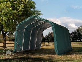 TOOLPORT Tenda agricola 3,3x9,6m, verde scuro, Telo in PVC, fissaggio per terreno - (99546)