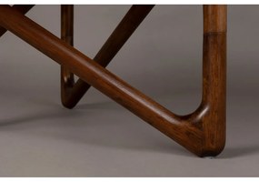 Tavolino da salotto rotondo marrone con piano in vetro ø 80 cm Naia – Dutchbone