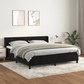 Giroletto A Molle Con Materasso Nero 160x200 Cm İn Velluto /