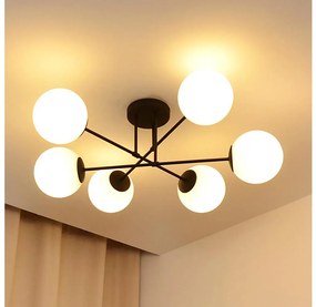 Lampadario a plafone MOON 6xE27/15W/230V nero