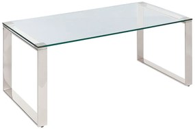 Tavolino vetro temperato argento 100 x 50 cm TILON Beliani