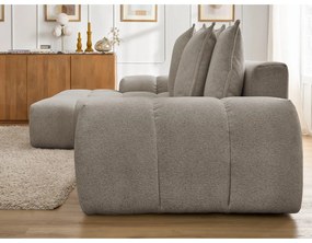 Divano angolare grigio tortora allungabile e con contenitore (penisola a sinistra/chaise lounge) con rivestimento in ciniglia Everest – Bobochic Paris