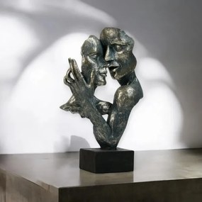 Decorazione da tavolo 31,5 x 9,5 x 19 cm in resina con finitura patinata