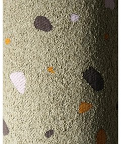 Pouf per bambini verde con rivestimento in bouclé e ciniglia Terrazzo – Wigiwama