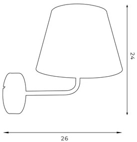 Lampada da parete ARDEN 1xE27/60W/230V bianco/oro