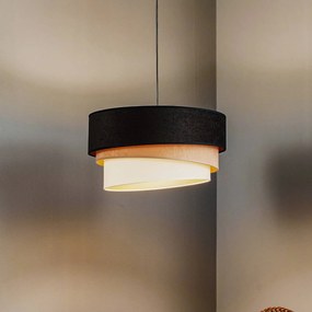 Duolla Lampada a sospensione Devon, nero/beige/ecru/oro Ø45cm