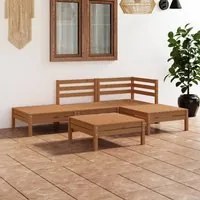 Set Salotto da Giardino 5 pz in Legno Massello di Pino Miele 3082625