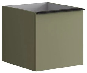 Struttura semi colonna da bagno Pixel 1 cassetto laccato opaco verde salvia L 40 x H 40 x P 45.5 cm