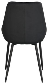 Sedie da pranzo in velluto nero in un set di 2 pezzi Sierra - Rowico