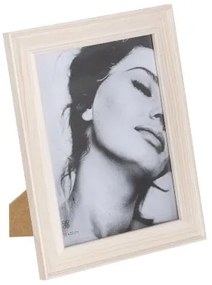 Cornice Portafoto Bianco Marrone Chiaro Legno Cristallo 20 x 2 x 25 cm