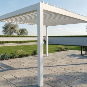 Pergola bioclimatica 406x300 cm in alluminio bianco - Spell
