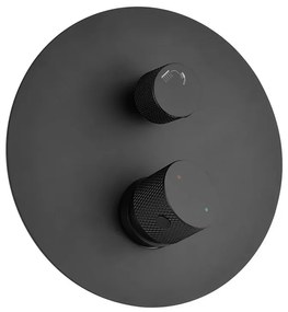Set miscelatori nero opaco lavabo bidet e doccia con leve zigrinata Gemini