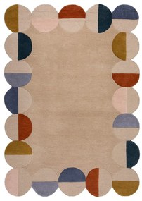 Tappeto beige in lana tessuto a mano 120x170 cm Mia Scallop Frame – Flair Rugs