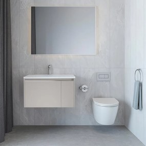Mobile da bagno sospeso sotto lavabo L 80 x H 40 x P 45.5 cm grigio tortora opaco, 1 cassetto, 1 anta Cielo
