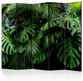 Paravento design Foreste pluviali II - foglie tropicali in una giungla